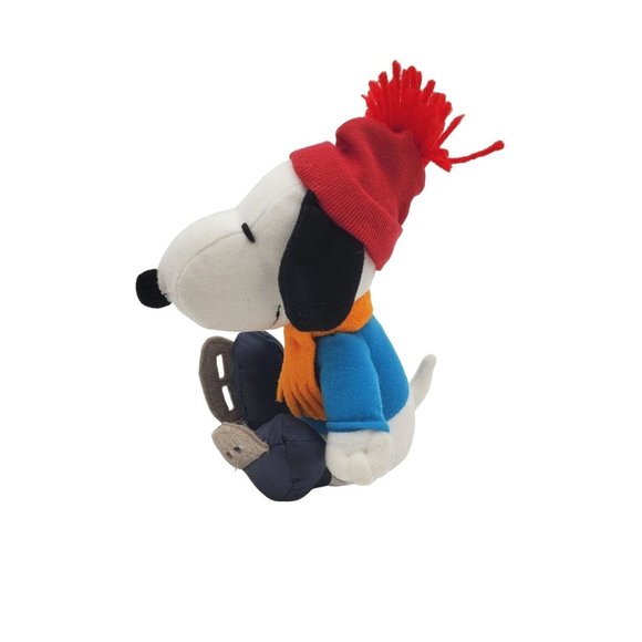 Snoopy 8" Ice Skating Beagle Dog Whitman's Candies Plush Stuffed Animal Rattle - Picture 2 of 5